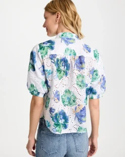 Floral Paisley Eyelet Blouse