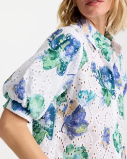 Floral Paisley Eyelet Blouse
