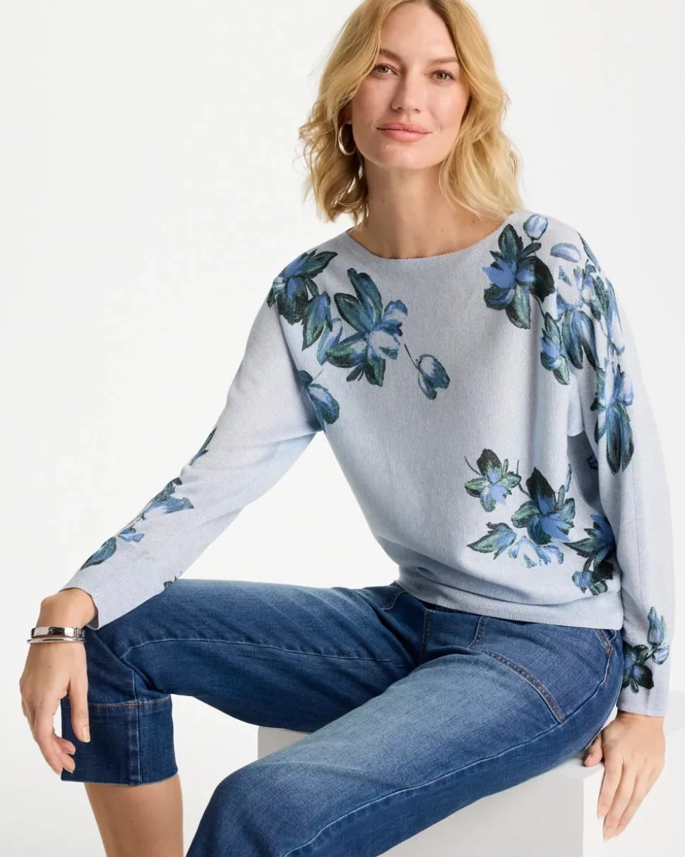 Floral Print Pullover Sweater