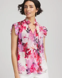 Floral Ruffle Collar Blouse