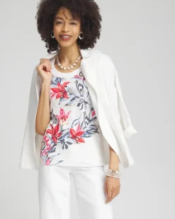 Floral Scoop Neck Tee