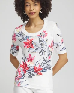 Floral Scoop Neck Tee
