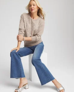 Floral Sequined Pullover