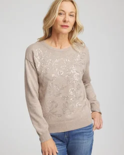 Floral Sequined Pullover
