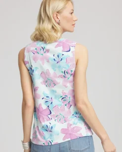 Floral Sleeveless V-Neck Tank
