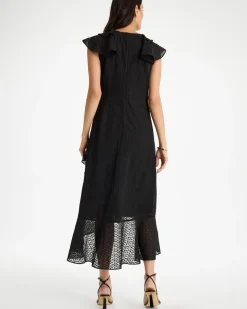 Floral Surplice Ruffled Dress