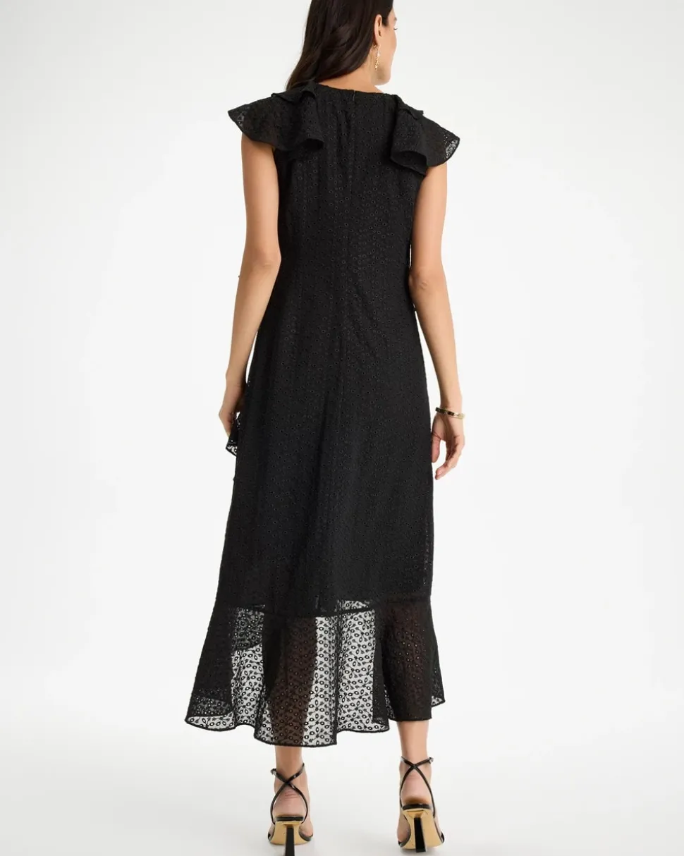 Floral Surplice Ruffled Dress