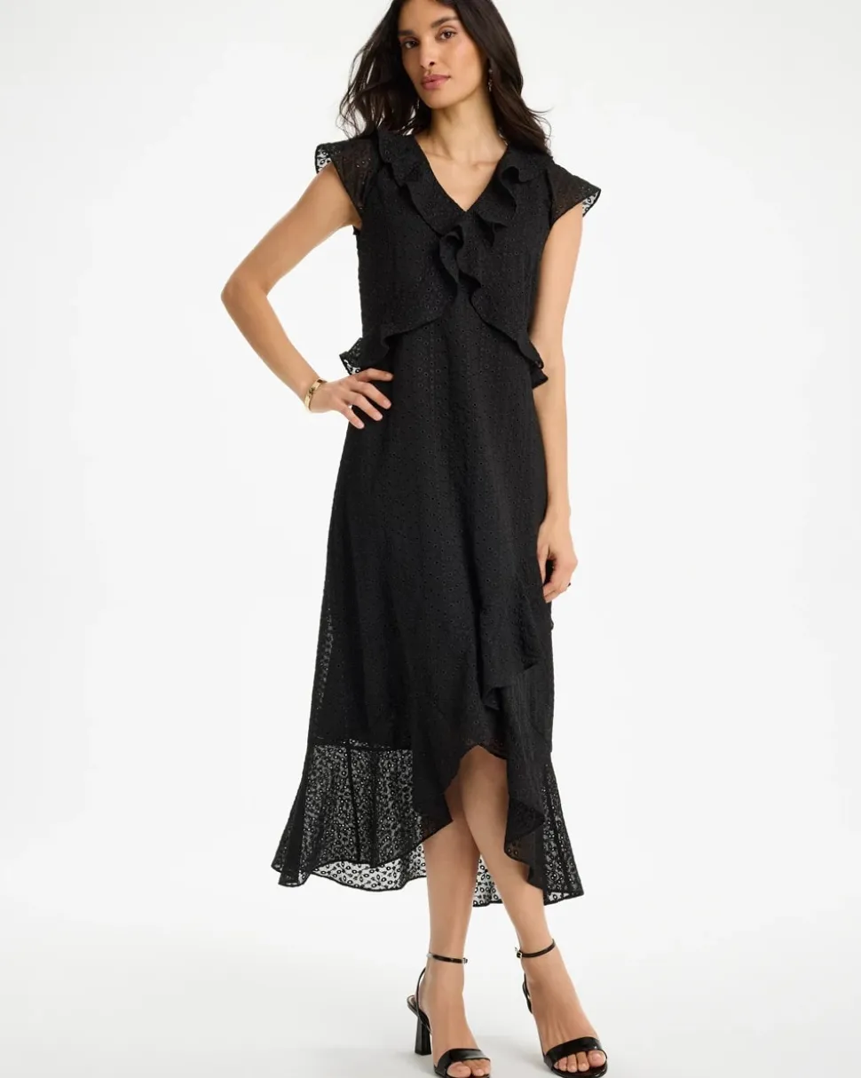 Floral Surplice Ruffled Dress