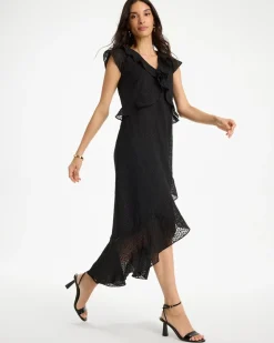 Floral Surplice Ruffled Dress