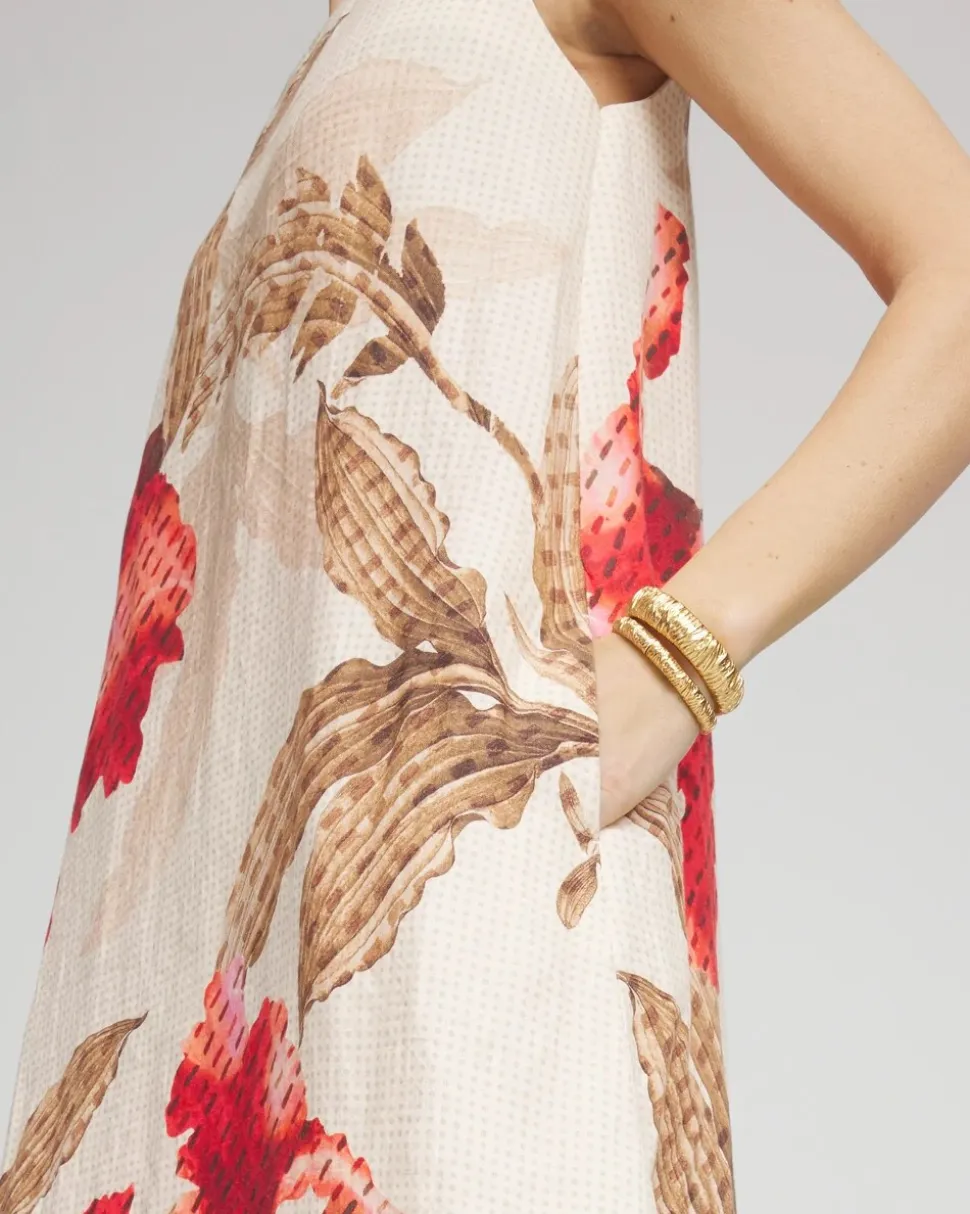 Floral Tank Linen Maxi Dress