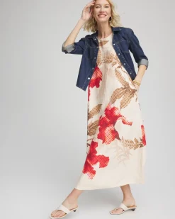 Floral Tank Linen Maxi Dress