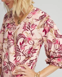 Floral Tuck Sleeve Tee