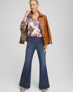 Floral V-Neck Pullover