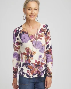 Floral V-Neck Pullover