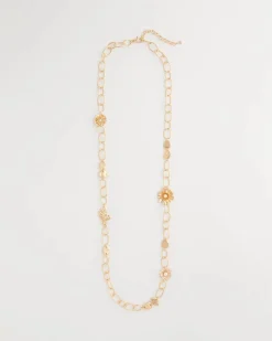 Flower Long Single-Strand Necklace
