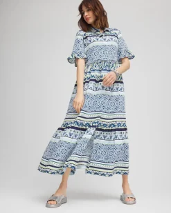 Flutter-Sleeved Maxi Dress