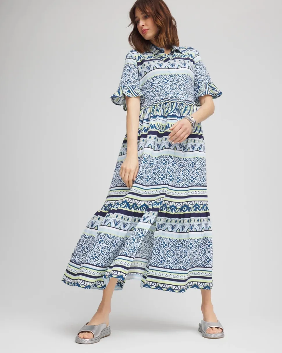 Flutter-Sleeved Maxi Dress