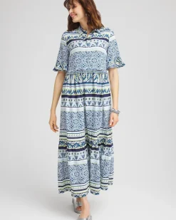Flutter-Sleeved Maxi Dress