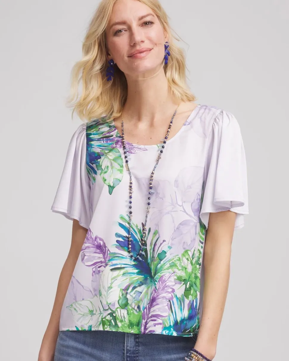 Flutter Sleeve Satin Top