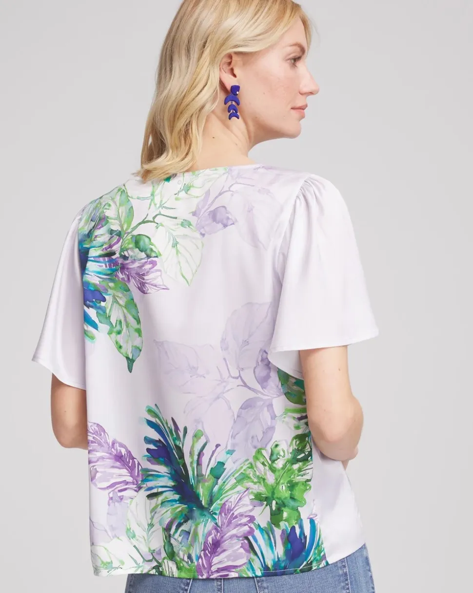 Flutter Sleeve Satin Top