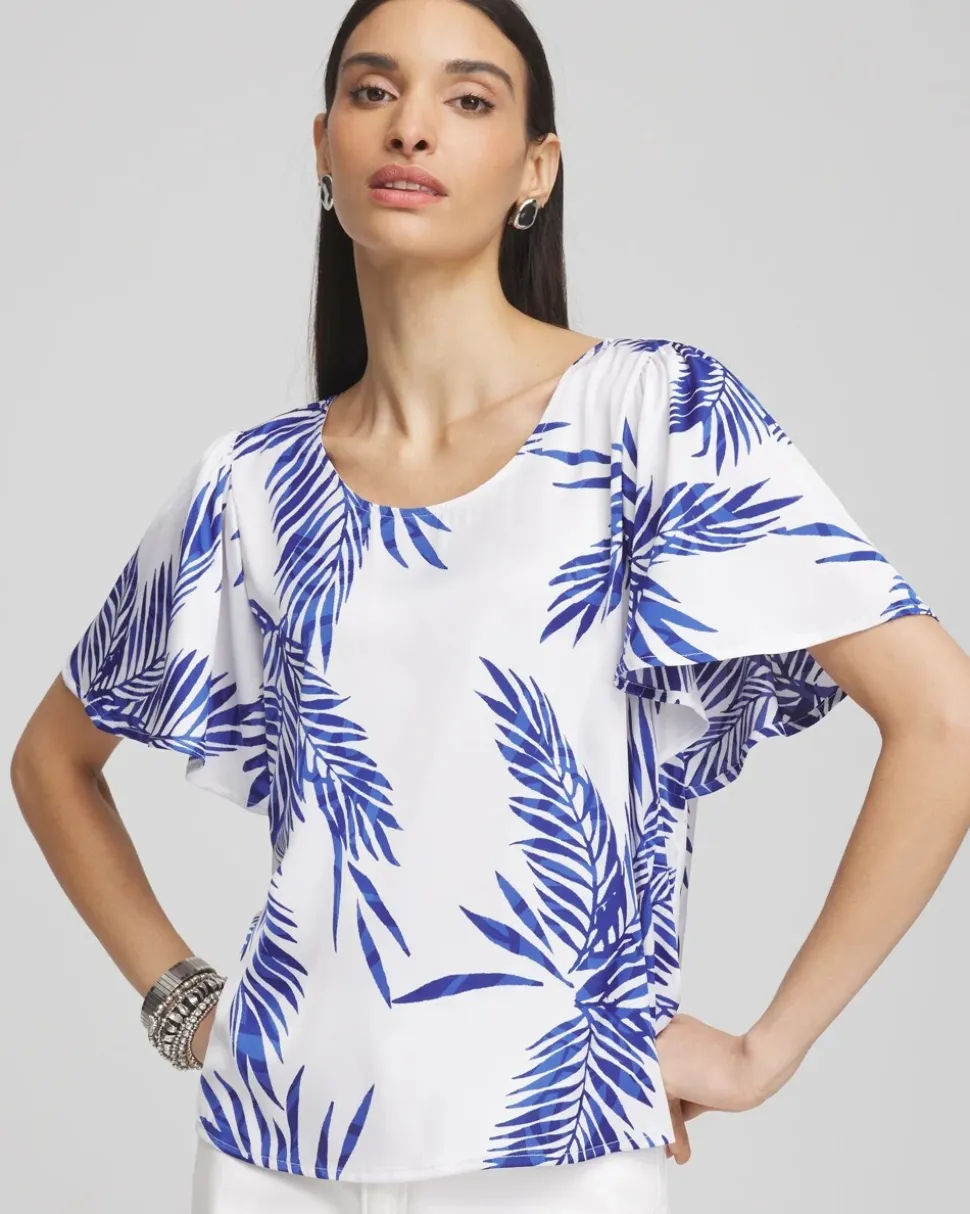 Flutter Sleeve Satin Top