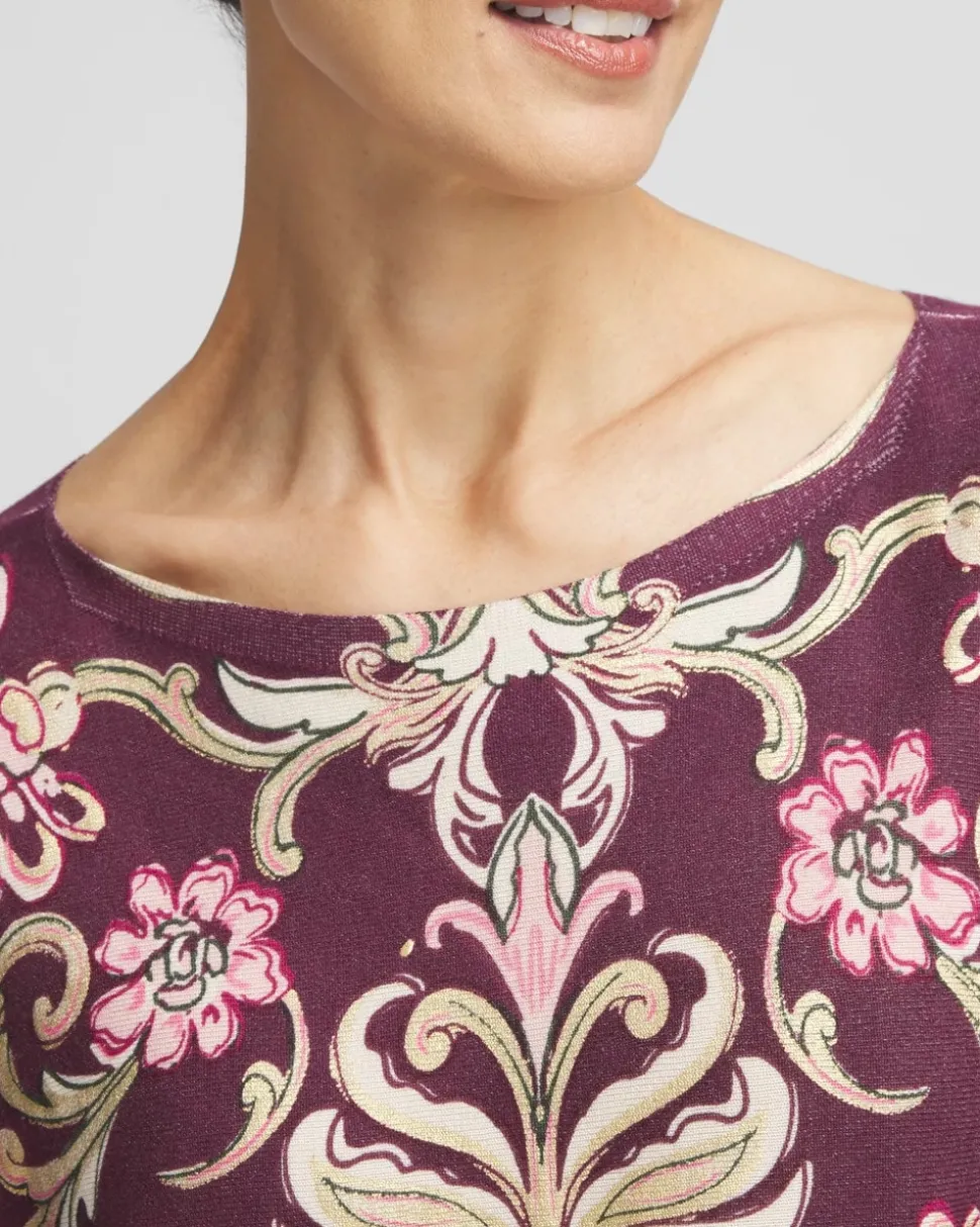 Foil Dolman-Sleeve Sweater