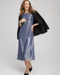 Foiled Jersey Knit Maxi Dress