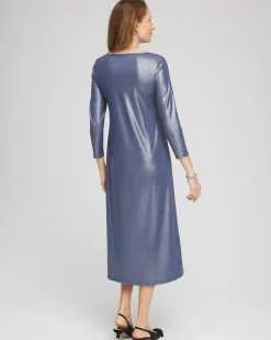 Foiled Jersey Knit Maxi Dress