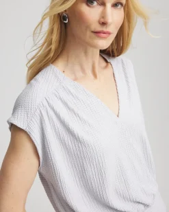 Foiled Knit Banded Bottom Top