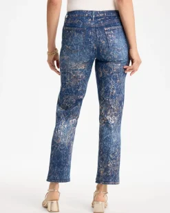 Foiled Snake Girlfriend Straight Ankle Jeans