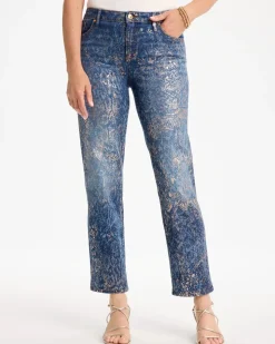 Foiled Snake Girlfriend Straight Ankle Jeans