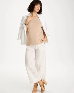 Foil Print Cotton Slub Elbow-Sleeve Tee