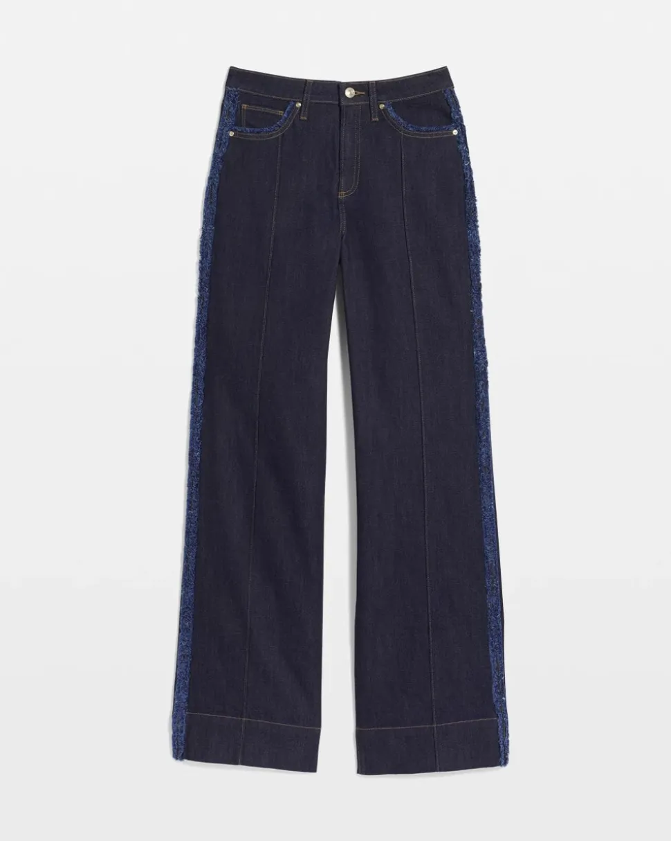Frayed High-Rise Wide-Leg Jeans