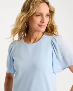 Gauze Sleeve Soft-Stretch Tee