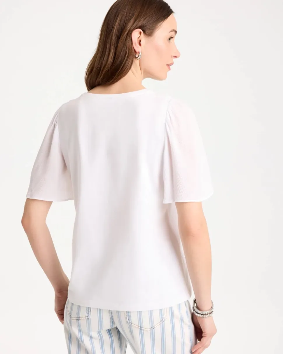 Gauze Sleeve Soft-Stretch Tee
