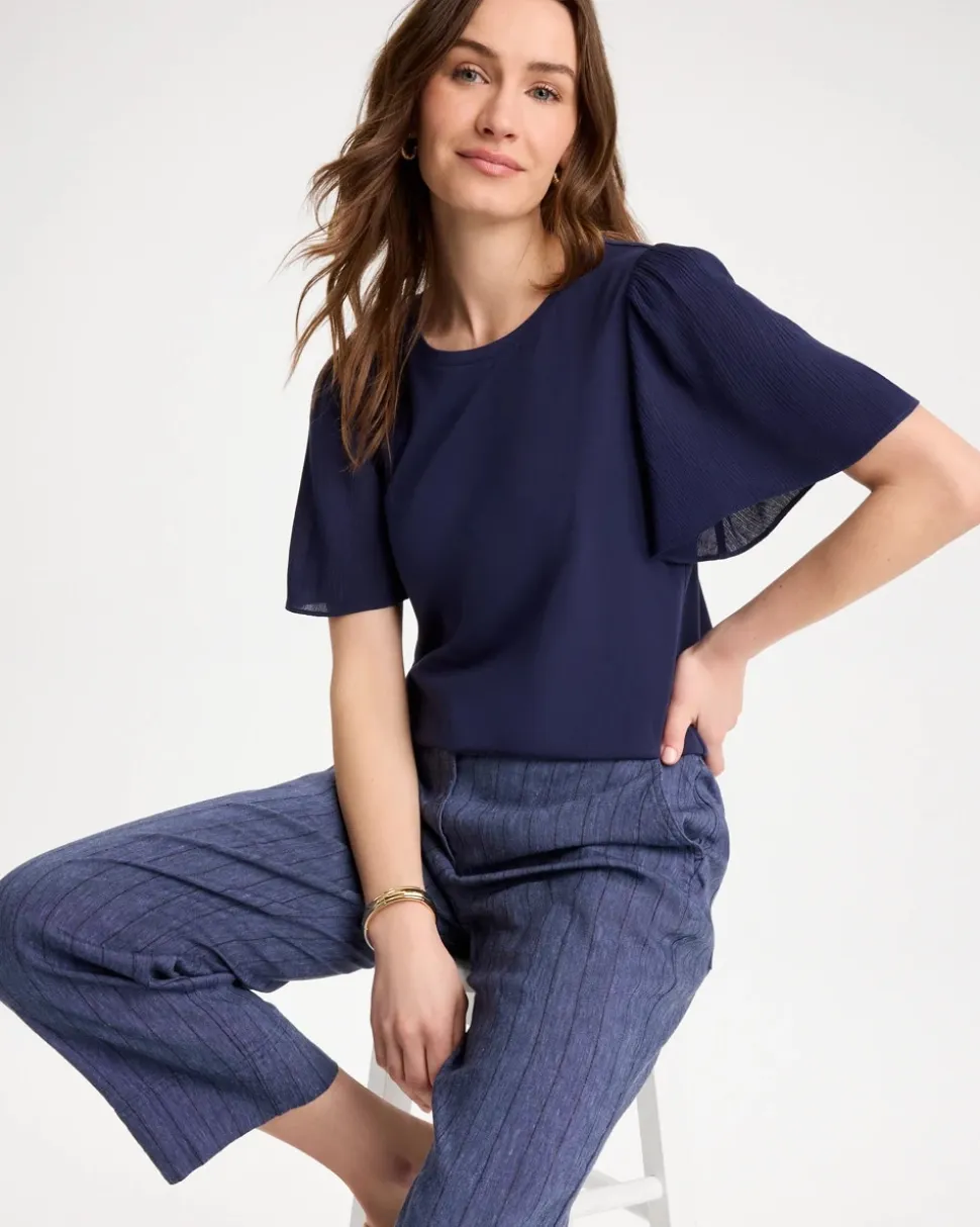 Gauze Sleeve Soft-Stretch Tee