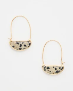 Genuine Dalmation Jasper Stone Threader Earrings