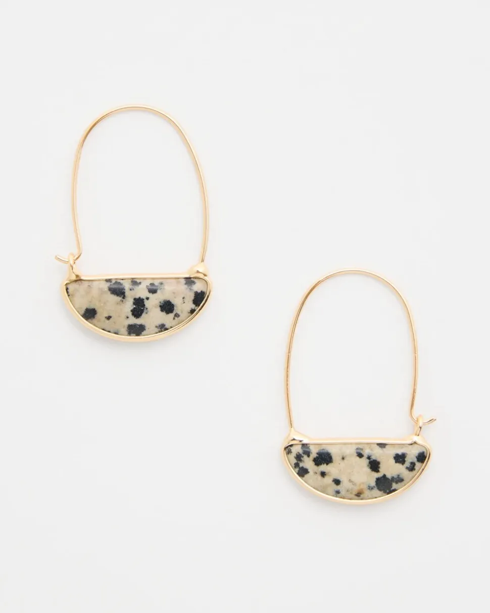 Genuine Dalmation Jasper Stone Threader Earrings