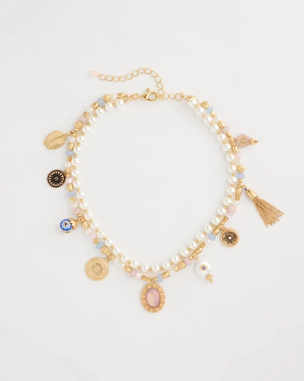 Genuine Jade Stone Charm Short Necklace