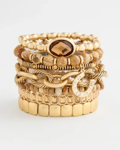 Genuine Jasper Stone Slice Pave Bracelet