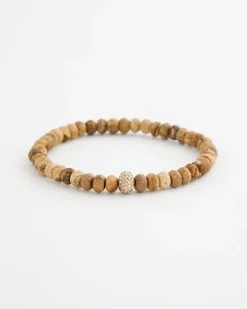 Genuine Jasper Stone Slice Pave Bracelet