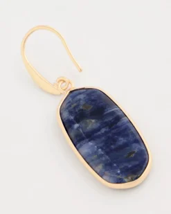 Genuine Lapis Lazuli Stone Drop Earrings