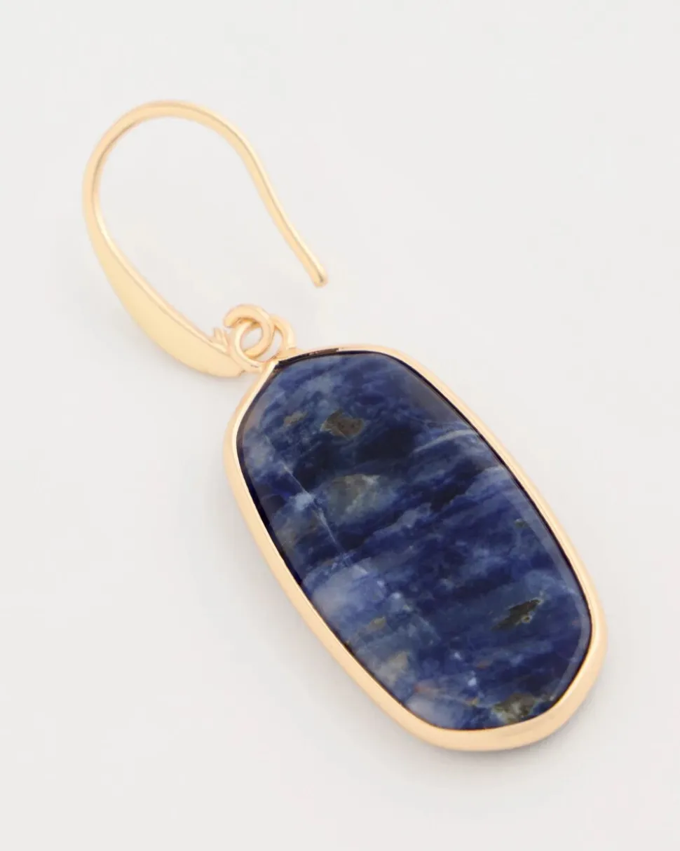 Genuine Lapis Lazuli Stone Drop Earrings