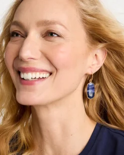 Genuine Lapis Lazuli Stone Drop Earrings