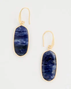 Genuine Lapis Lazuli Stone Drop Earrings