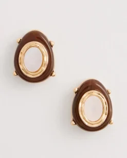 Genuine River Shell Stud Earrings