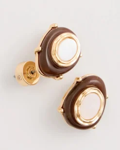 Genuine River Shell Stud Earrings