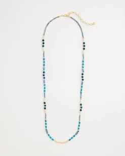 Genuine Stone Beaded Long Necklace