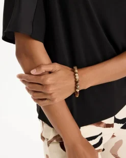 Genuine Zebra Jade Stone Stretch Bracelet