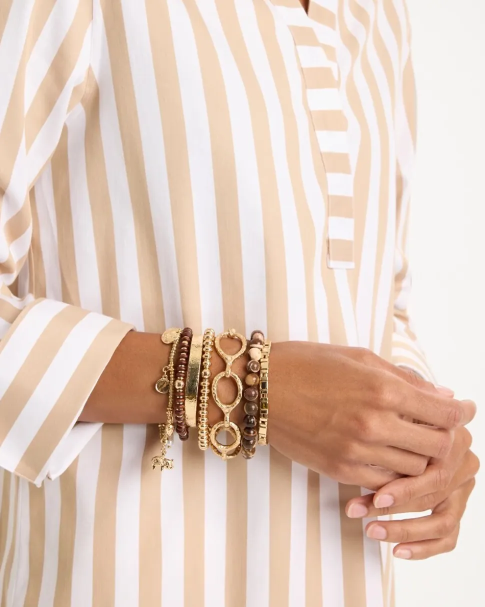 Genuine Zebra Jade Stone Stretch Bracelet